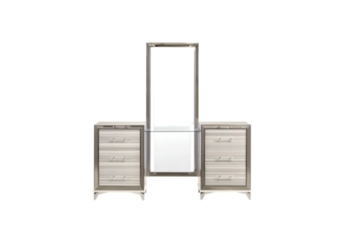 Transitional Floor Mirror with LED Lighting