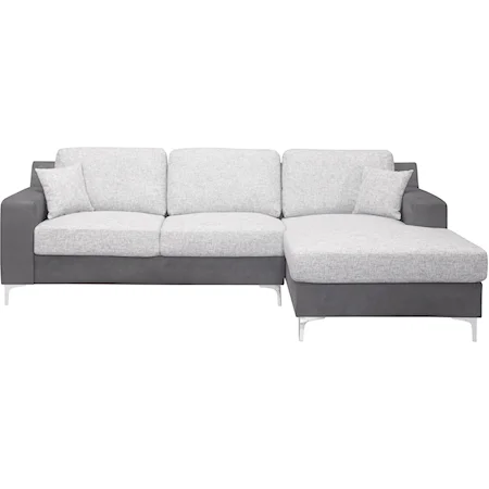 Dark Grey Loveseat & Chaise With 1 Pillow