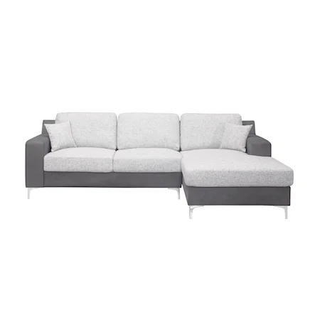 Dark Grey Loveseat & Chaise With 1 Pillow