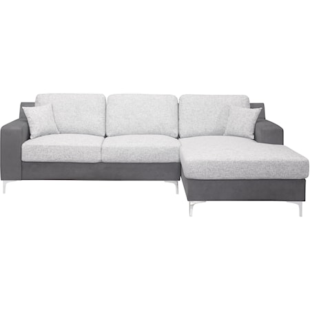 Dark Grey Loveseat & Chaise With 1 Pillow