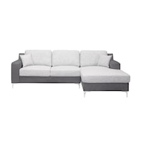 Dark Grey Loveseat & Chaise With 1 Pillow