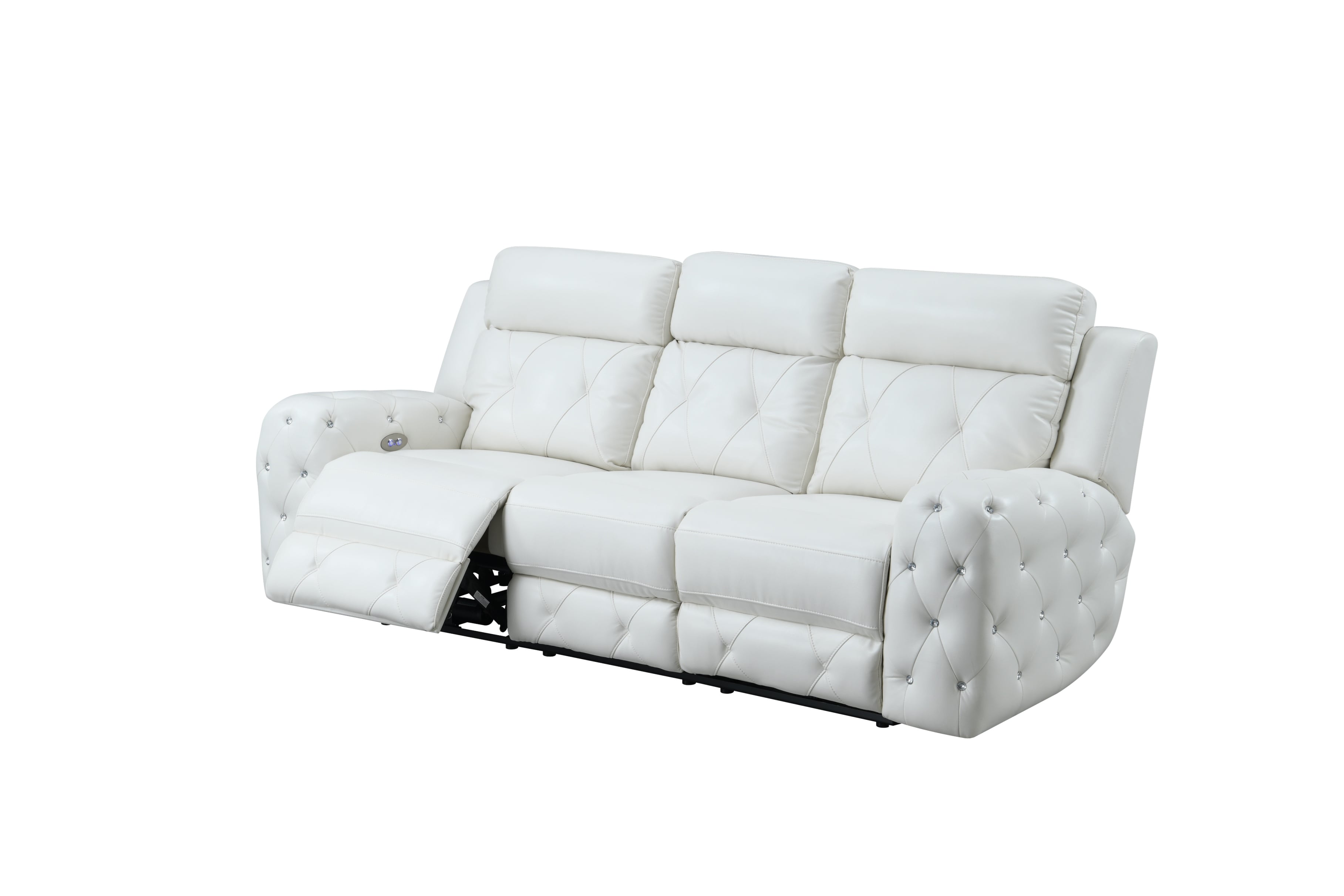 white leather reclining couch