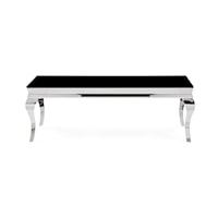 Transitional Coffee Table with Glass Top