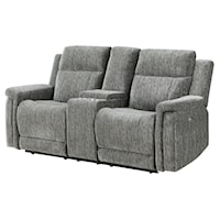 Transitional Power Console Reclining Loveseat