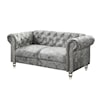 Global Furniture U9550 Grey Velvet Tufted KD Loveseat