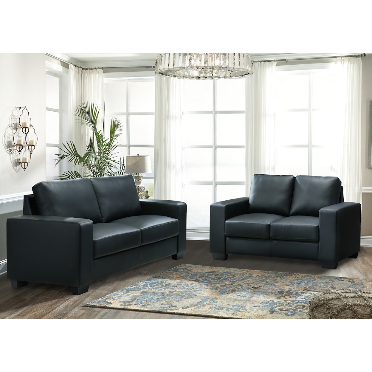 Global Furniture U801 Sofa Black Pvc