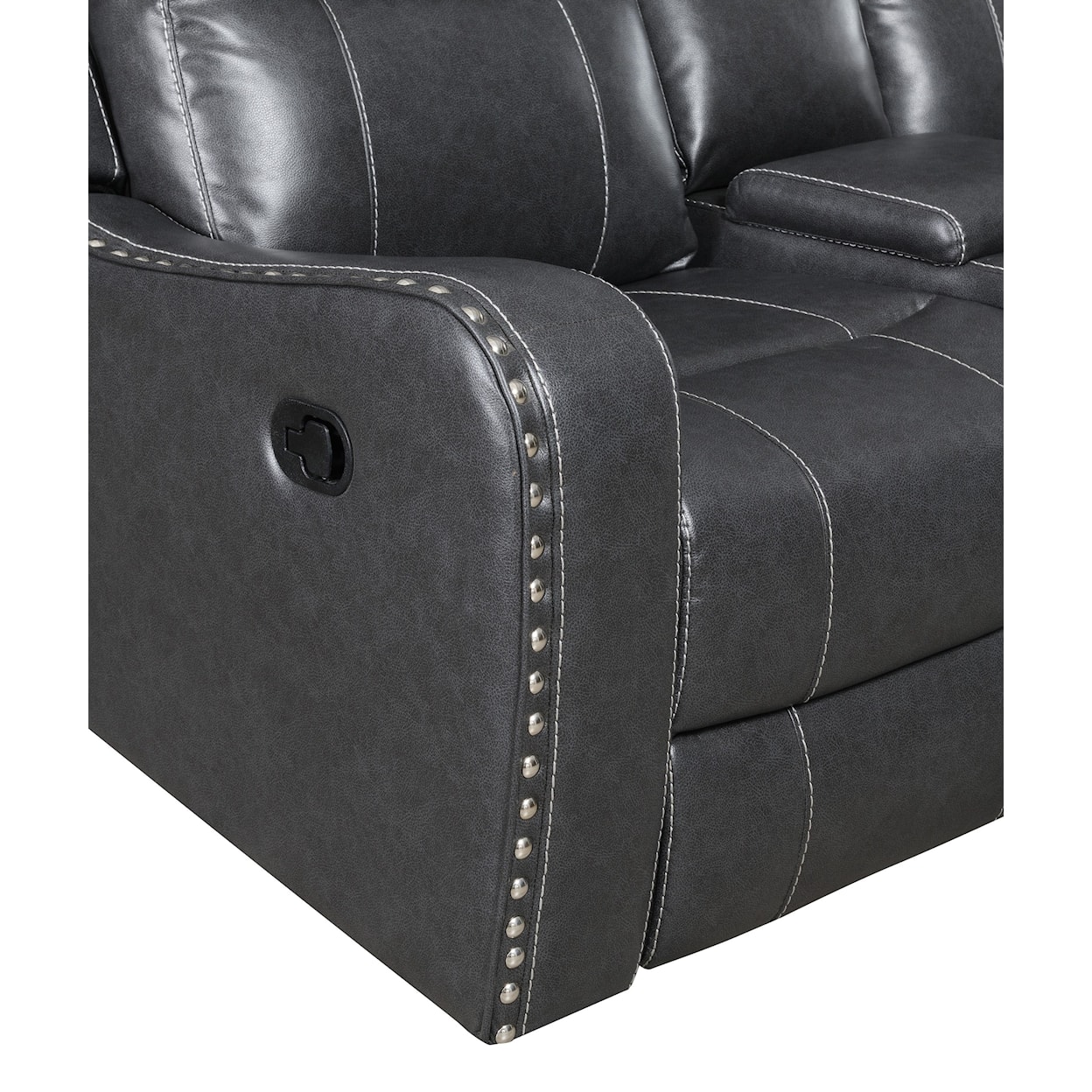 Global Furniture U131 Console Reclining Loveseat Dark Grey