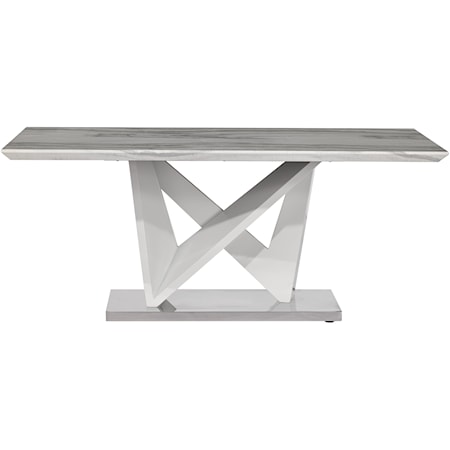 Contemporary Dining Table with Faux Marble Top