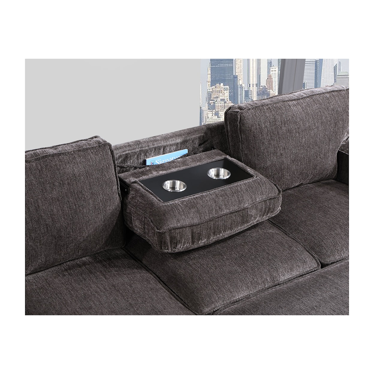 Global Furniture U0203 Reversible Sofa Bed with USB Port
