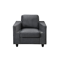 Bear Gunmetal Chair W Cupholders