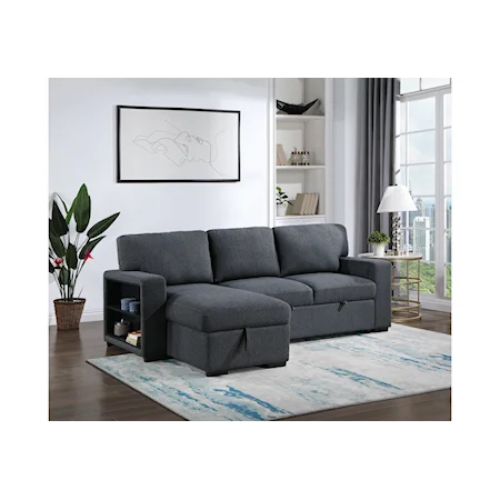 Transitional Reversible Sofa Bed with USB Port