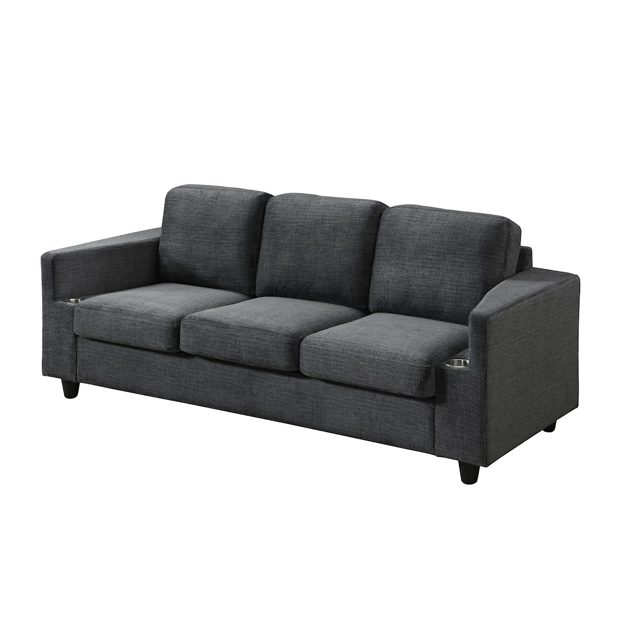 Global Furniture U9055 Bear Gunmetal Sofa W/Cupholders