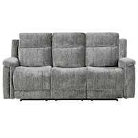 Transitional Power Reclining Sofa and Power Console Reclining Loveseat