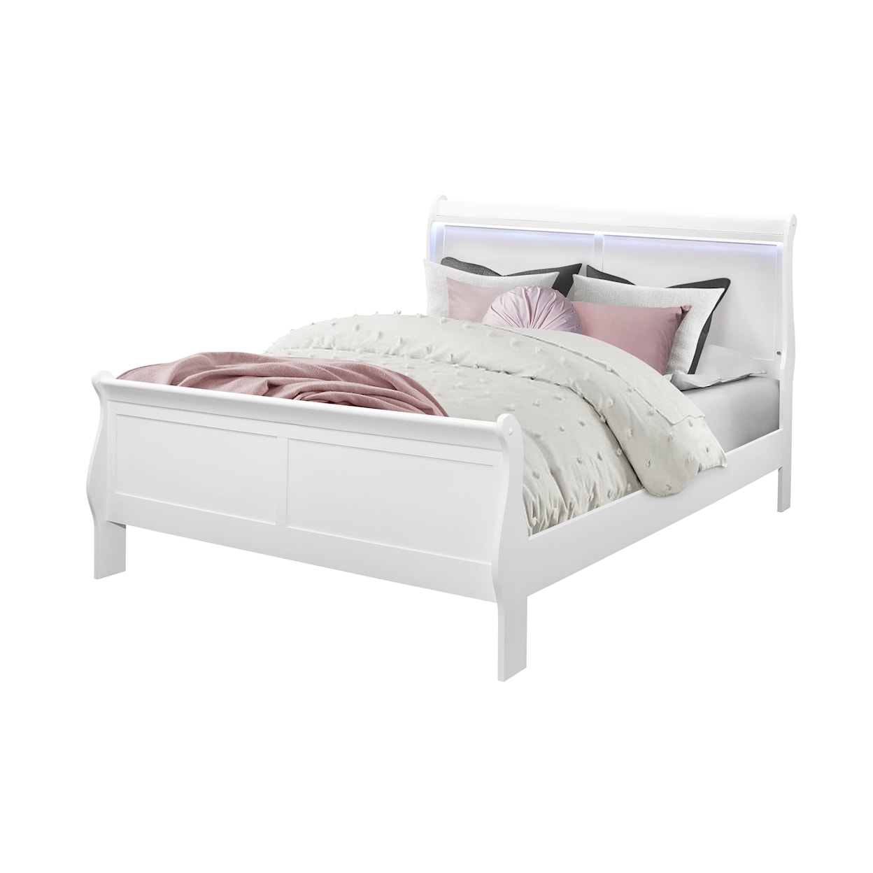 Global Furniture Charlie White Queen Bed