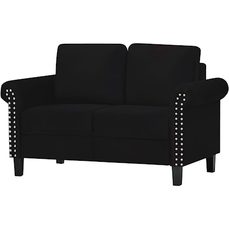 Black Velvet Loveseat