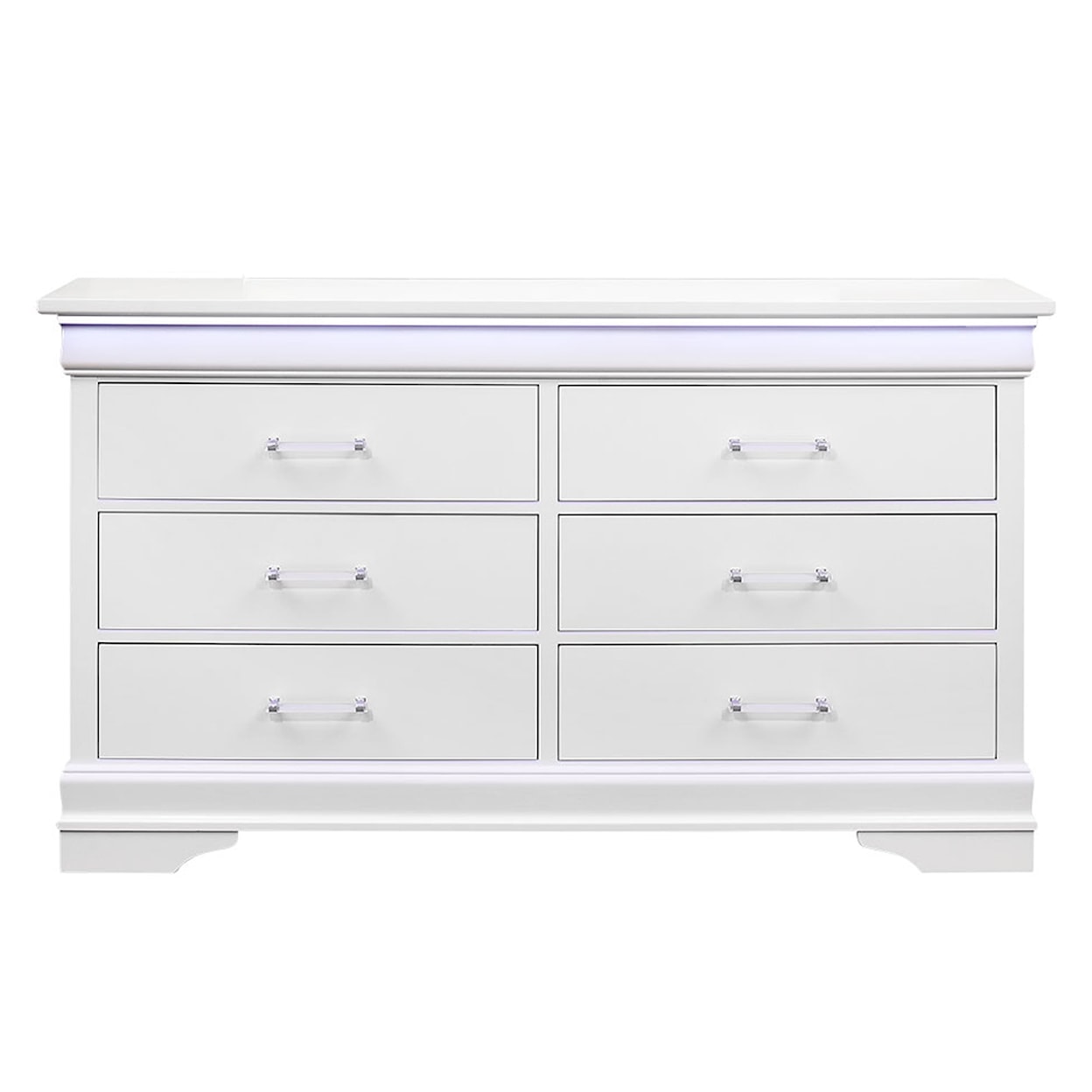 Global Furniture Light Up Louie LIGHT UP LOUIE WHITE DRESSER |