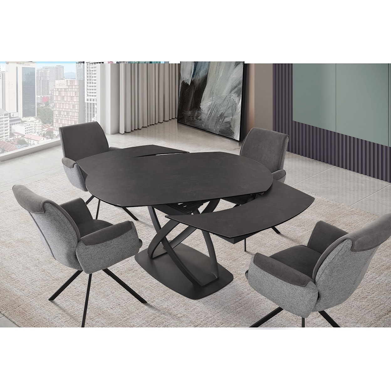 Global Furniture D93021DT Dining Table Set with 4 Dining Chairs