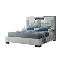 Contemporary King Bed with Fold-Down Armrests