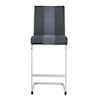 Global Furniture 915 Barstool Grey with Grey Stripe Set of 2