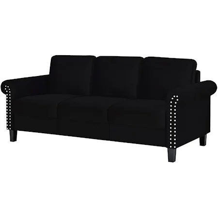 Black Velvet Sofa