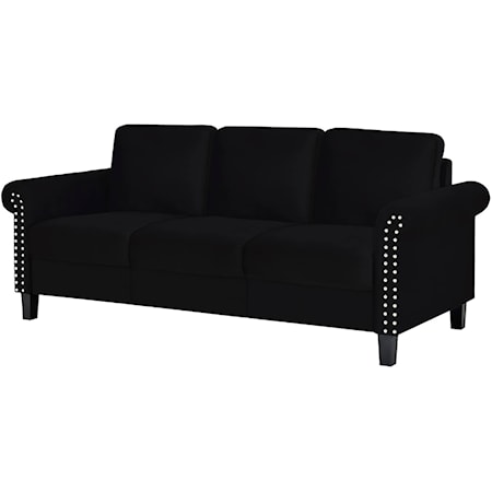 Black Velvet Sofa