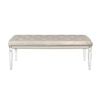 Glam Upholstered Accent Bench with Acrylic Legs and Button Tufting