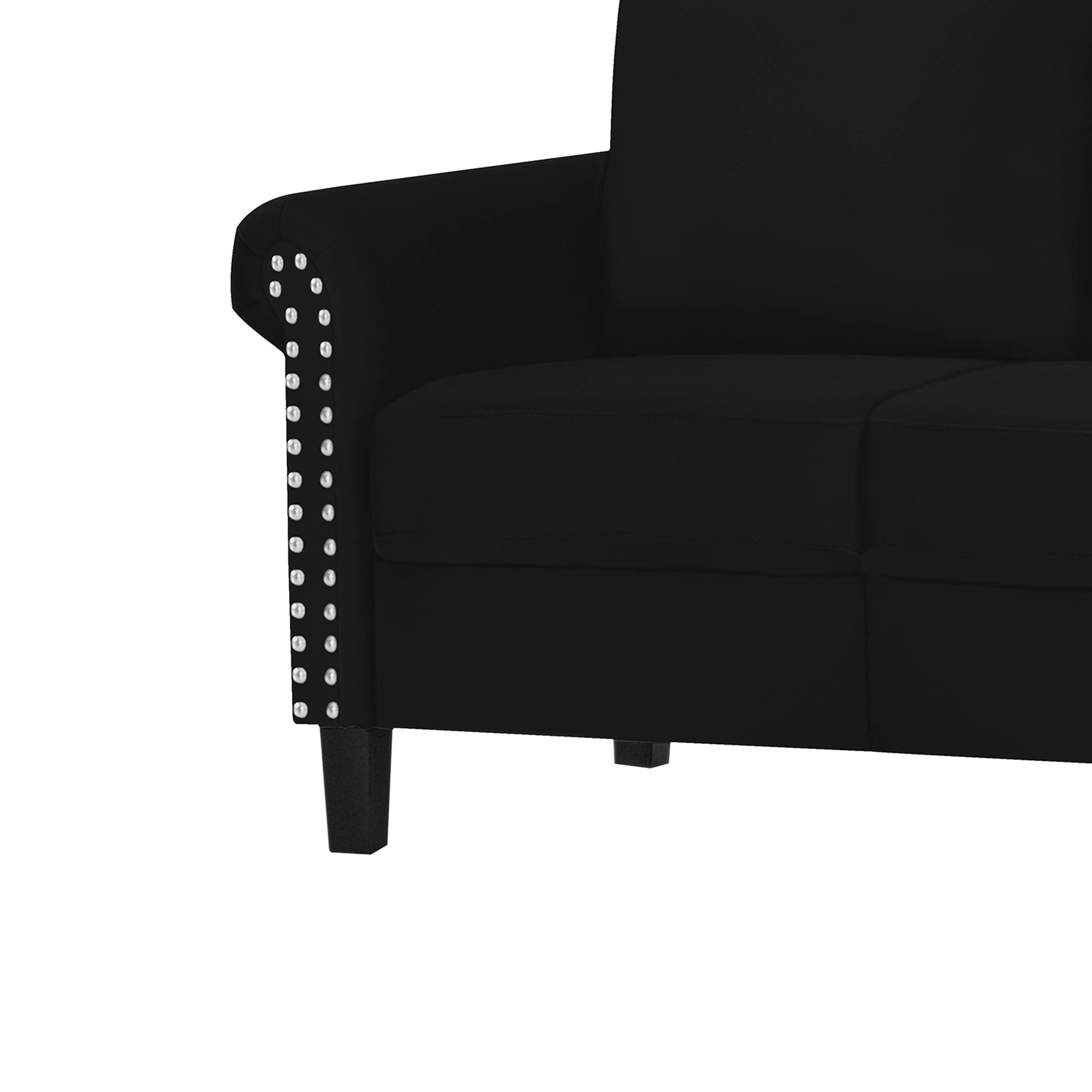 Global Furniture U9192 U9192BLACK VELVETS Black Velvet Sofa Value