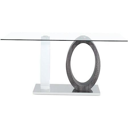Contemporary Dining Table with Dual Oval Pedestal Base