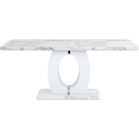 Faux Marble Pedestal Base Dining Table