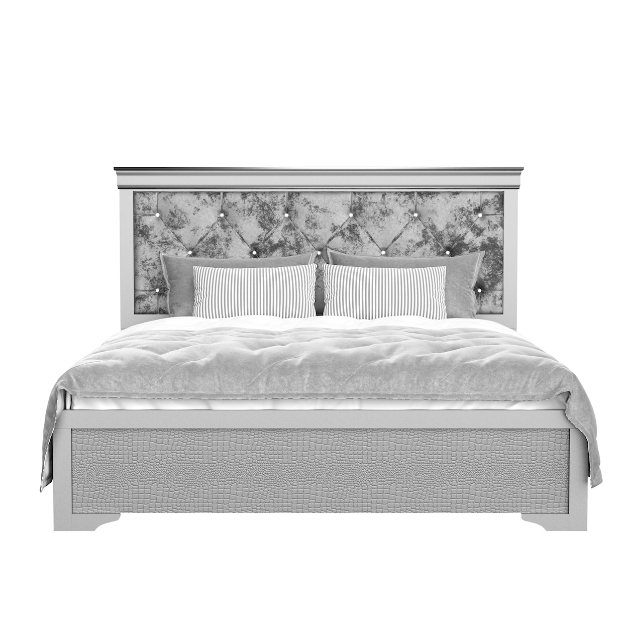 Global Furniture Verona Silver Queen Bed