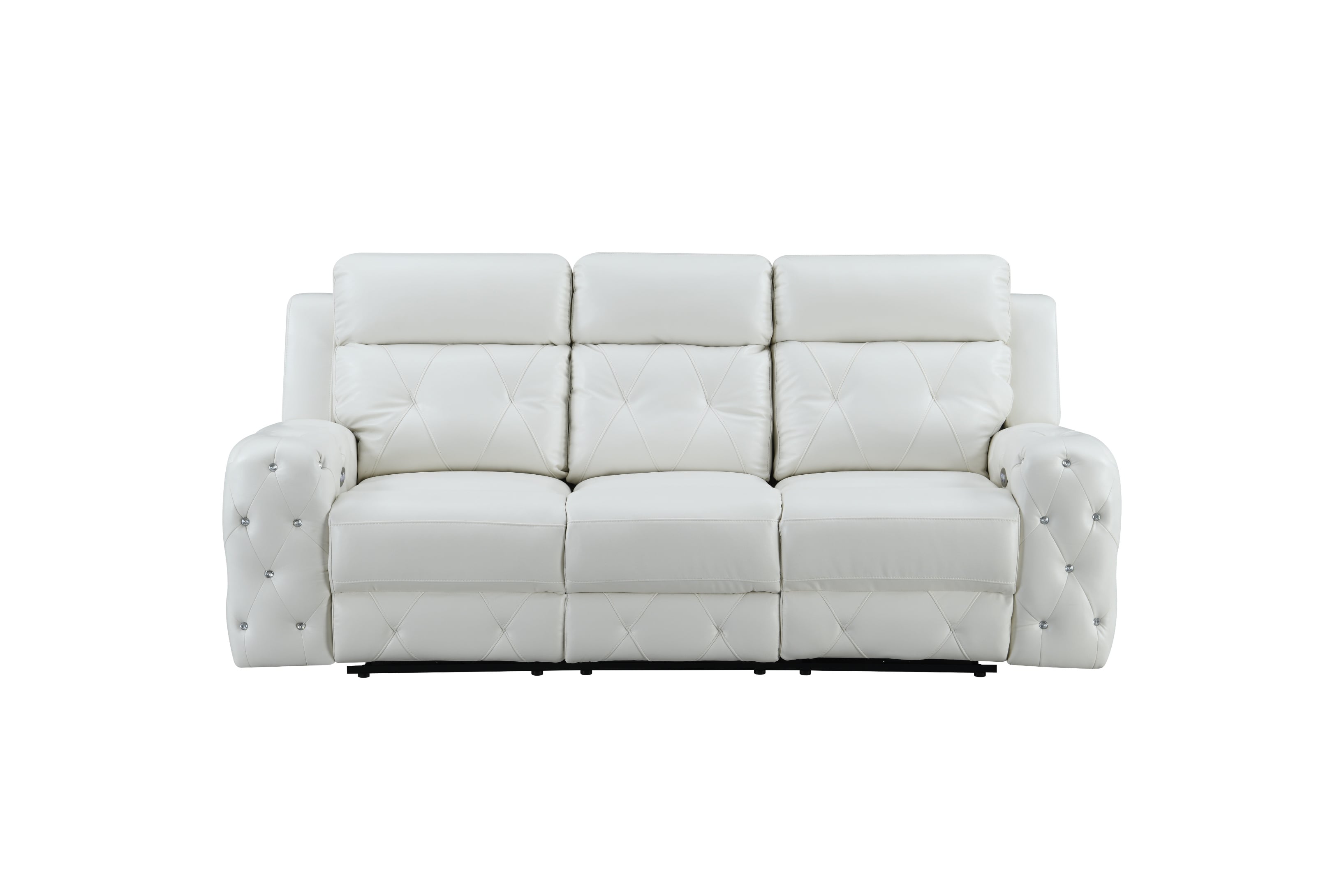 White leather power online reclining sofa