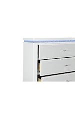 Global Furniture Alina White Glam 9-Drawer Dresser with LED