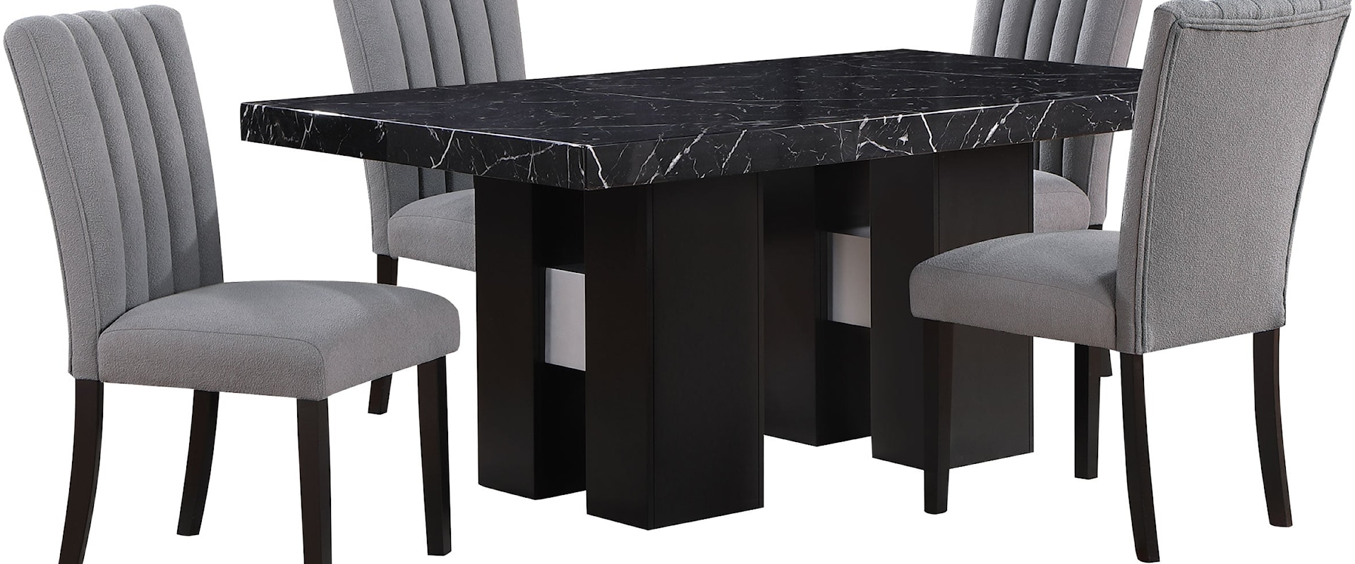 Contemporary Dining Table with 4 Dining Chairs