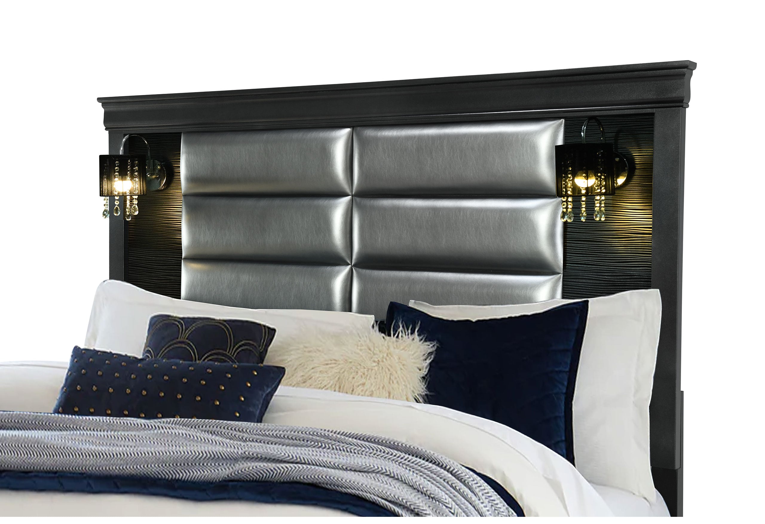 Global Furniture Zion ZIONMETALLIC GREYQBG Transitional Queen Bedroom