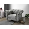 Global Furniture U9550 Grey Velvet Tufted KD Chair