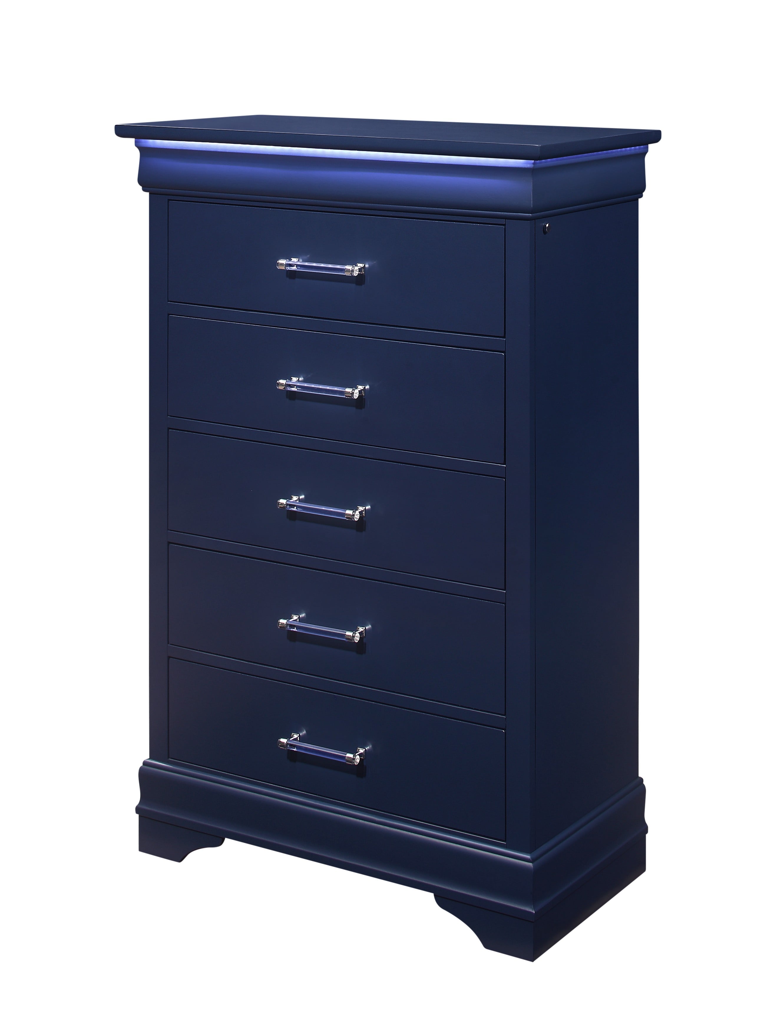 Global Furniture Charlie CHARLIEBLUECH W/LED Transitional Chest