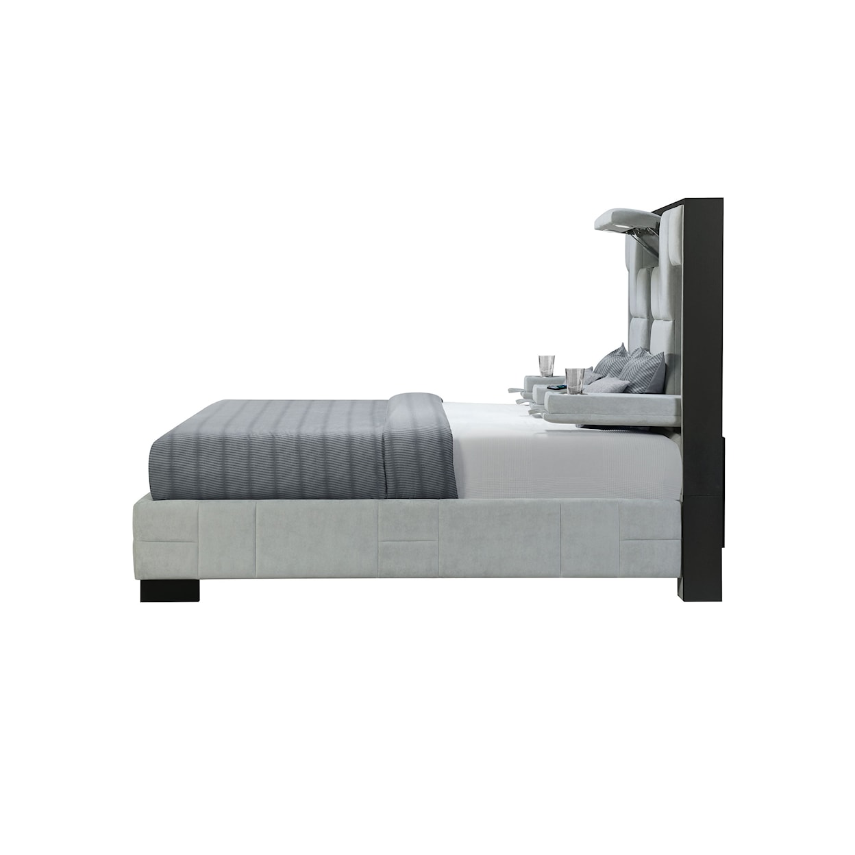 Global Furniture Oscar Light Grey Queen Bed