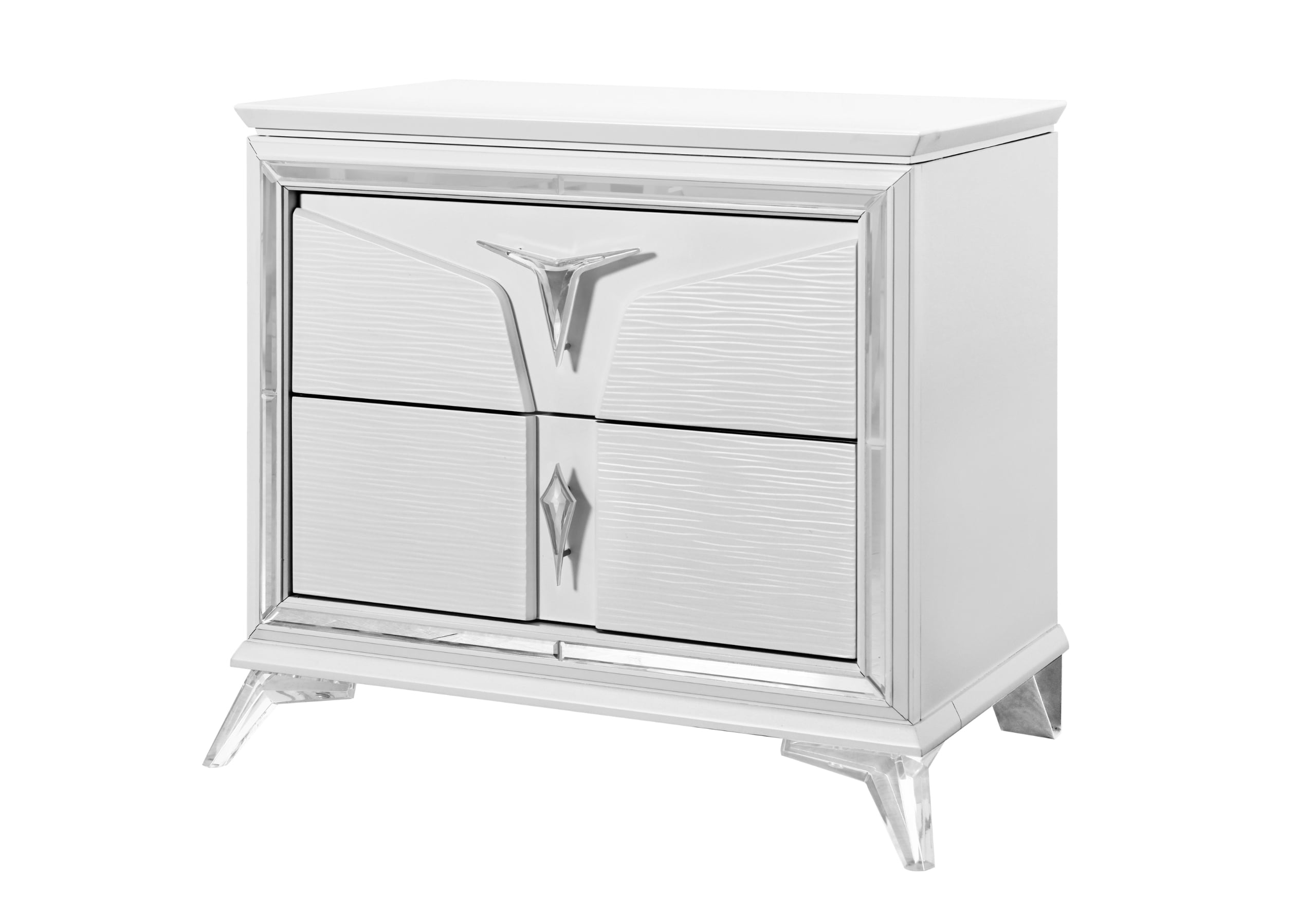 Global Furniture Romo White ROMOWHITENS Contemporary 2Drawer