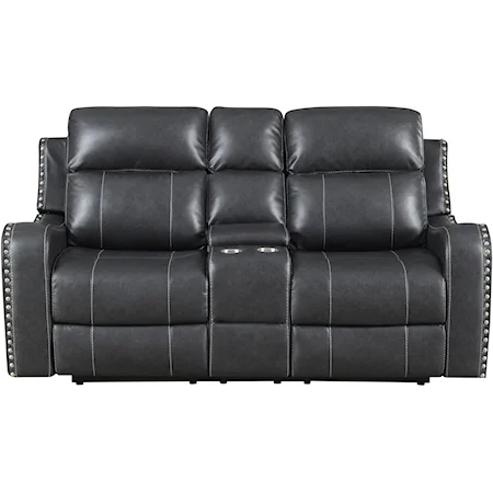 Console Reclining Loveseat Dark Grey