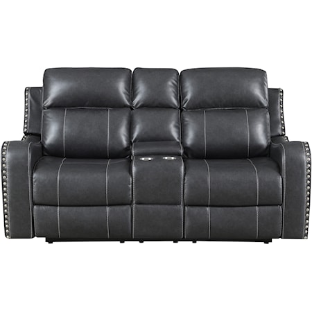 Console Reclining Loveseat Dark Grey