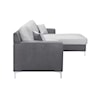 Global Furniture U967 Dark Grey Loveseat & Chaise With 1 Pillow