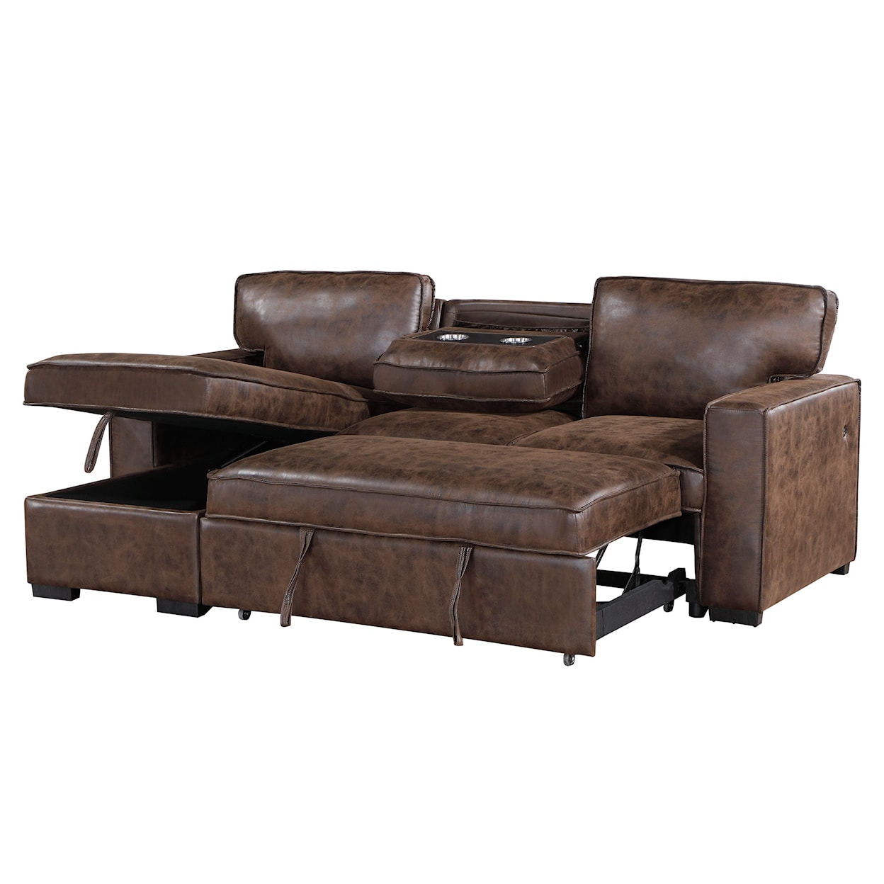Global Furniture U0203 Reversible Chaise with Storage