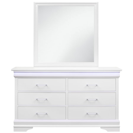 LIGHT UP LOUIE WHITE DRESSER |