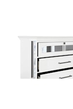 Global Furniture Marco Glam 6-Drawer Dresser with LED 3D Mirror