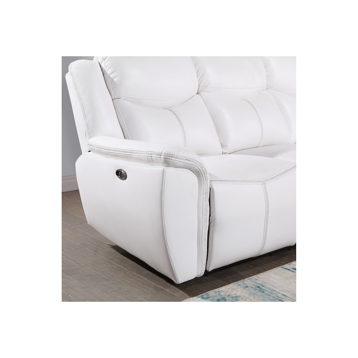 Global Furniture U5987 White Power Recliner