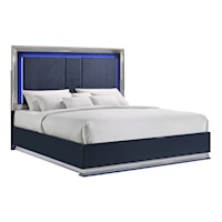 Contemporary King Bed with LED Lighting