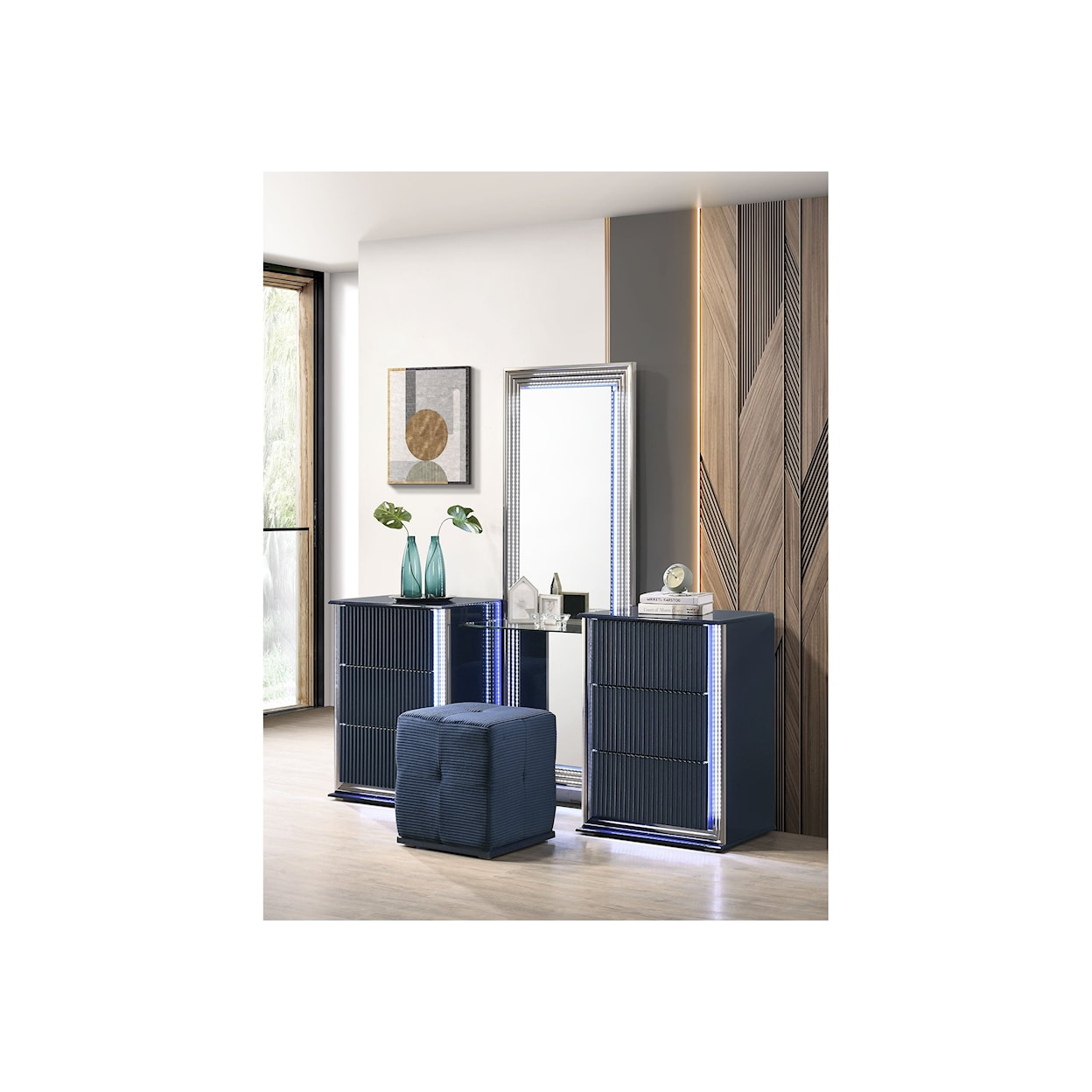 Global Furniture Aspen VANITY SET AND STOOL