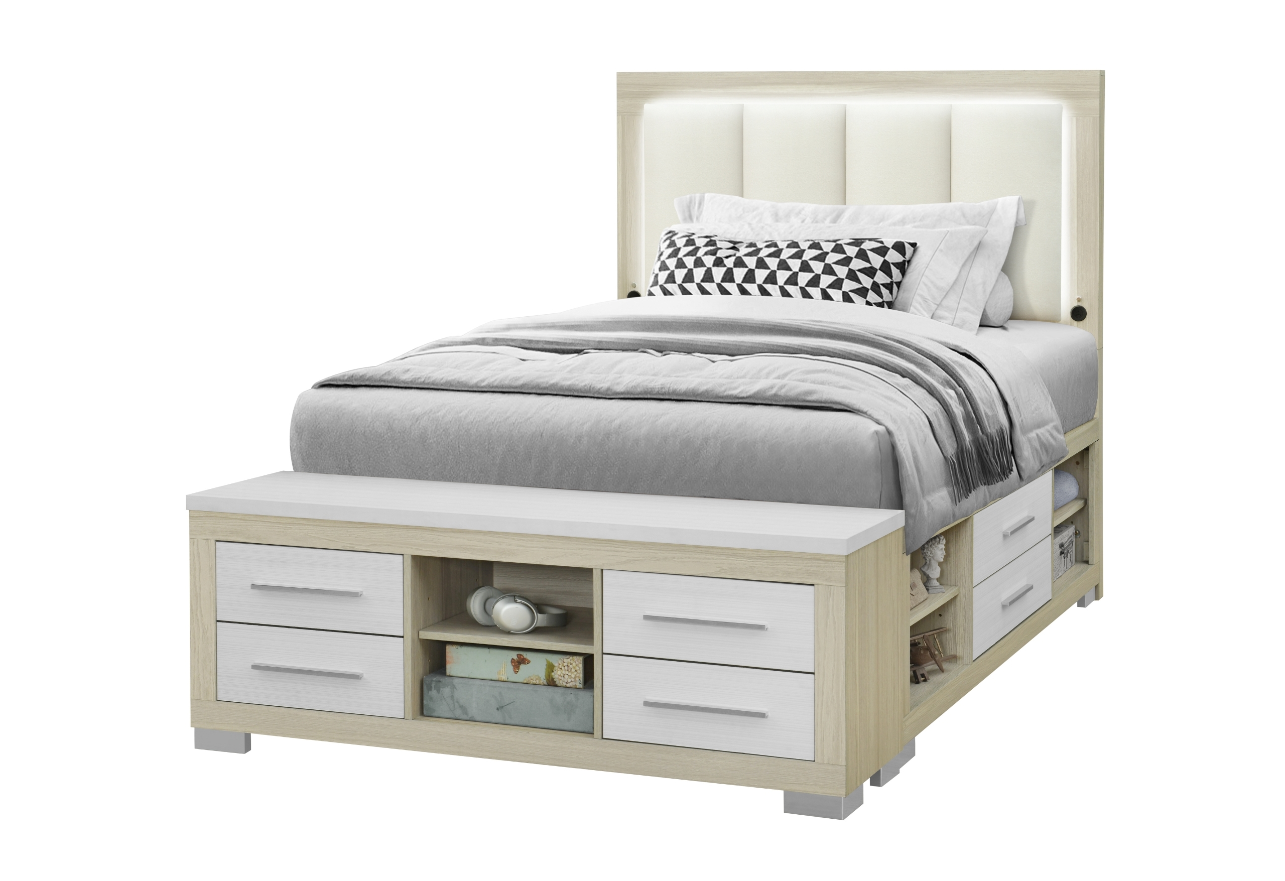 FULL BED WITH LED AND USB