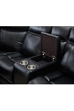 Global Furniture UM02 Casual Power Reclining Sectional Sofa with Storage Console, Cup Holders, and LED Lighting