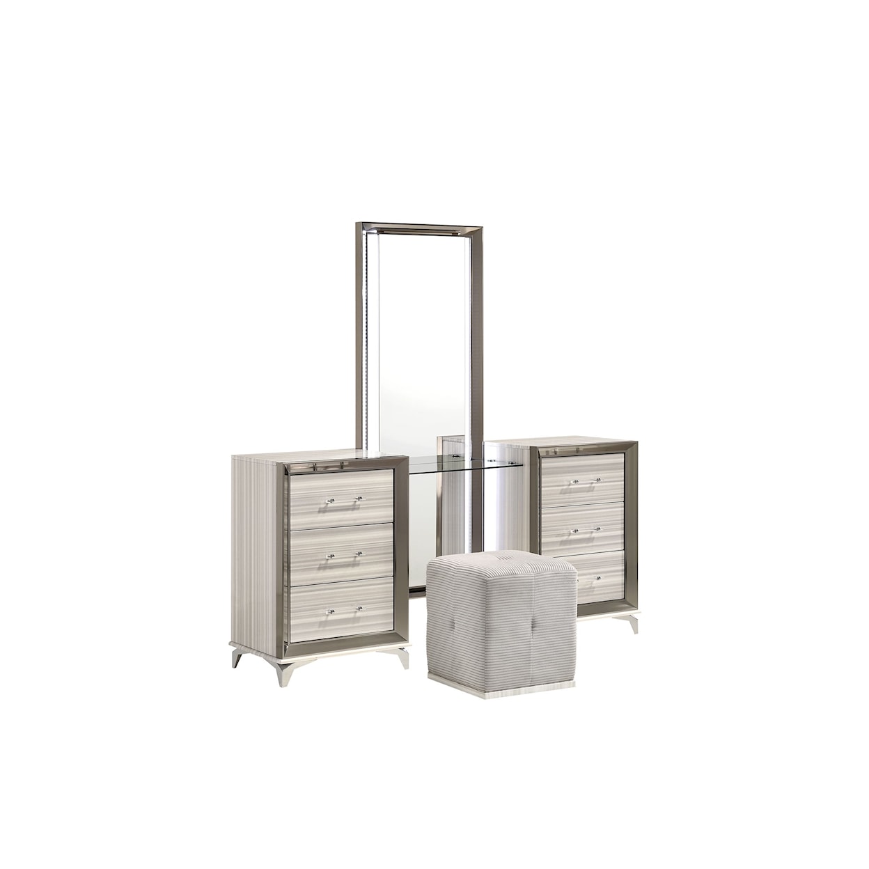 Global Furniture Zambrano King Bedroom Set with Vanity Set